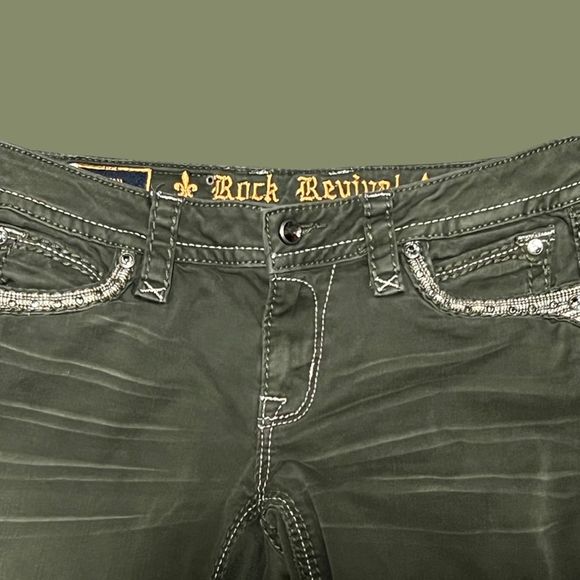 ROCK REVIVAL ELEANOR Rhinestone Embellished Low Rise Skinny Jeans 29x29 - Picture 6 of 7